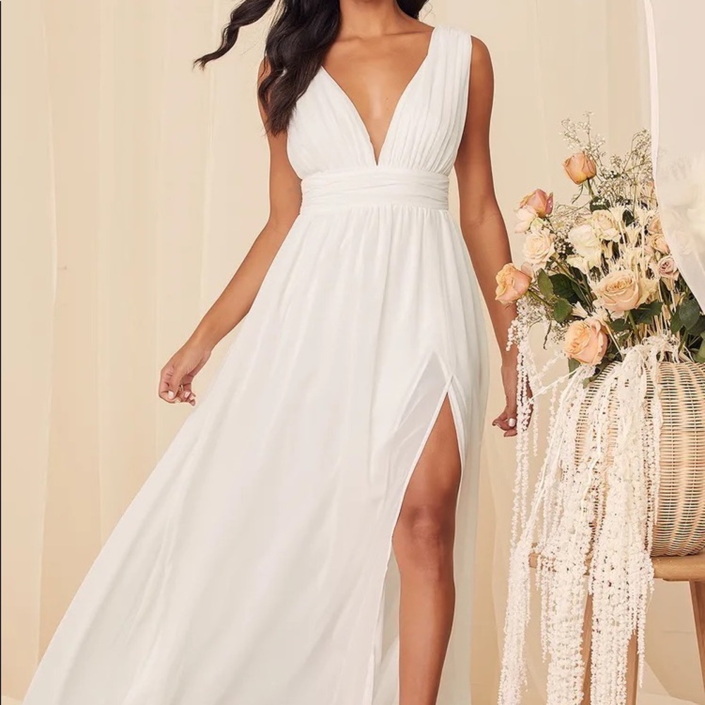 Lulu’s - Heavenly Hues White Maxi Dress